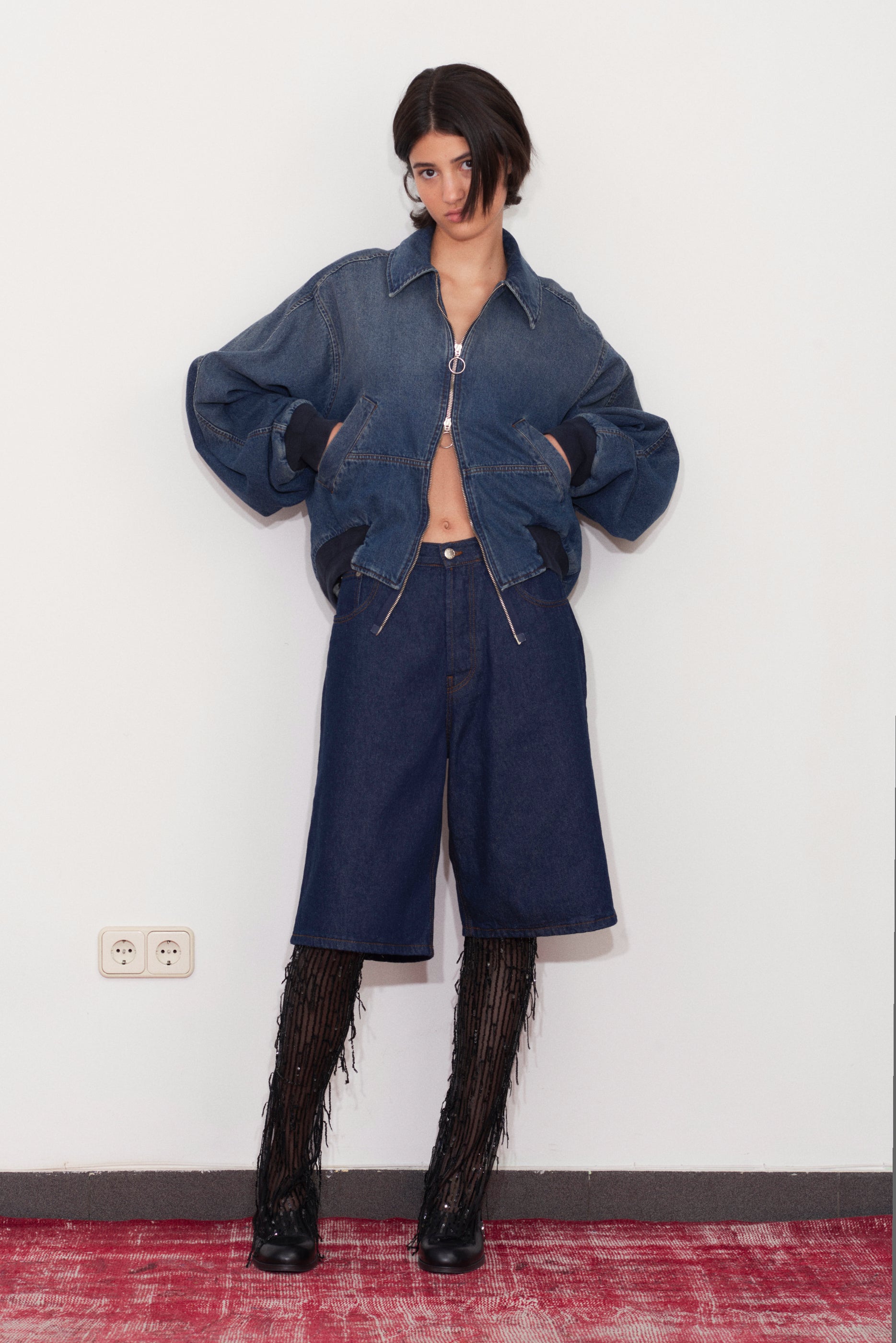 Bottom Heavy Denim Bomber