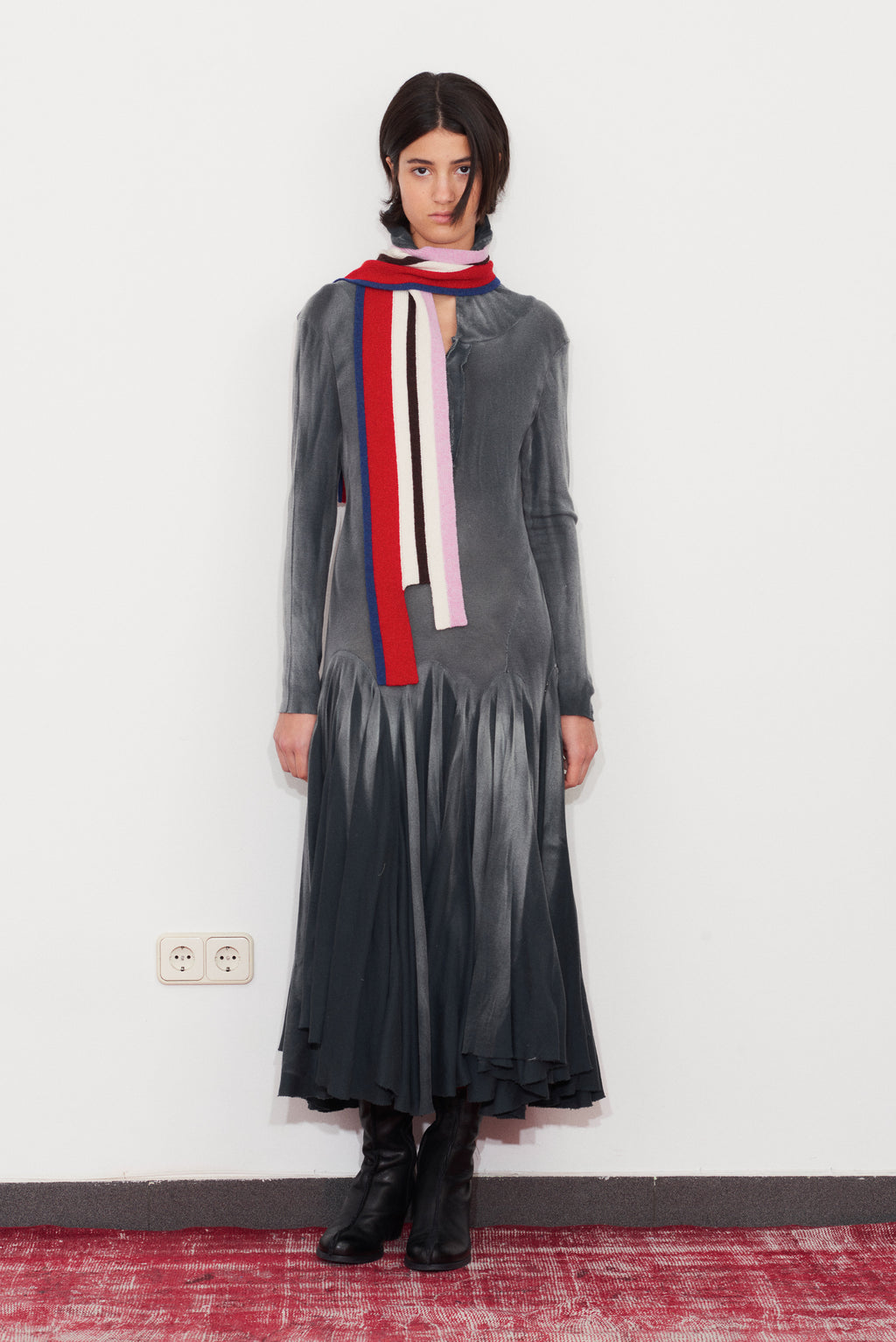 Intarsia Vertical Stripe Scarf