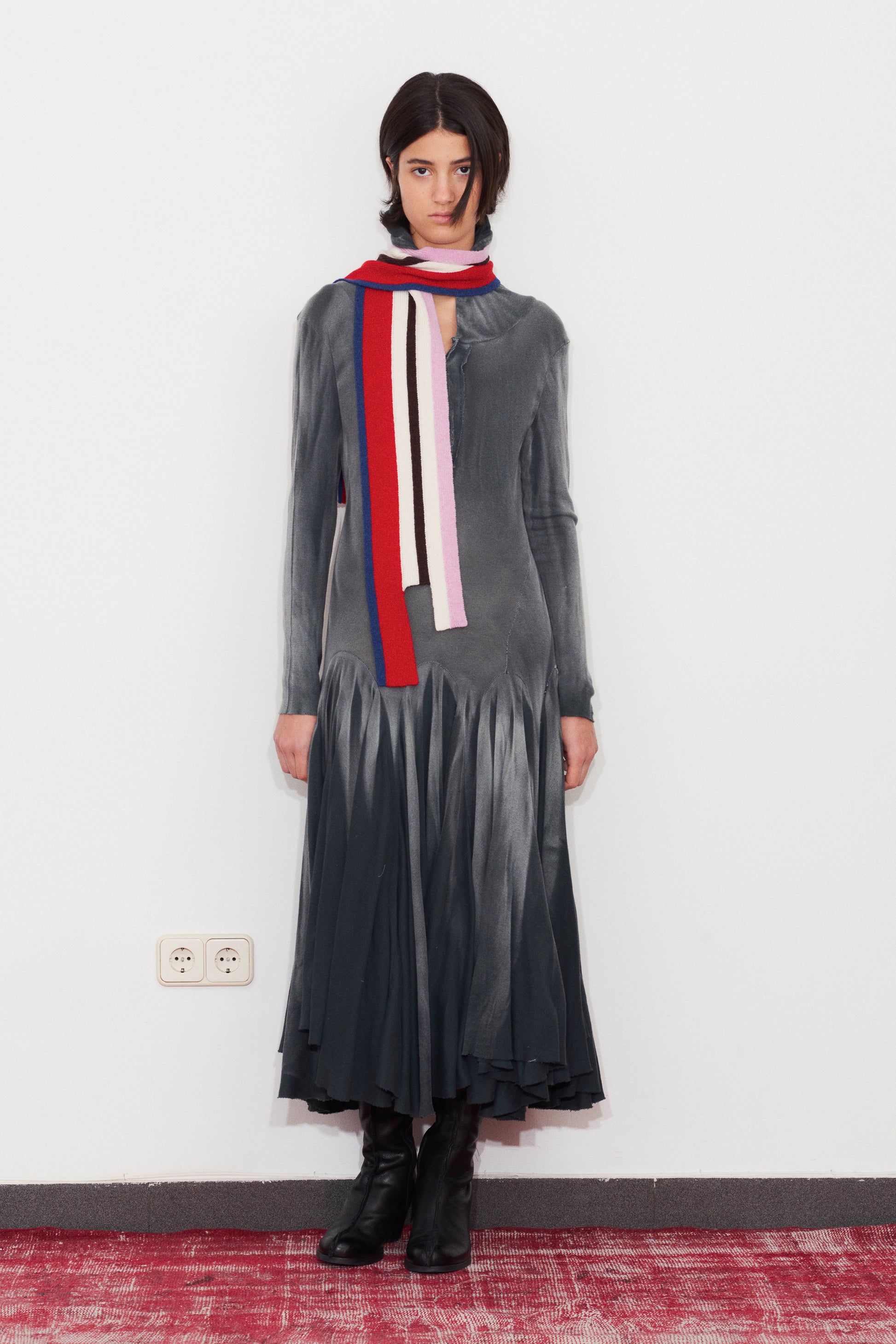 Intarsia Vertical Stripe Scarf