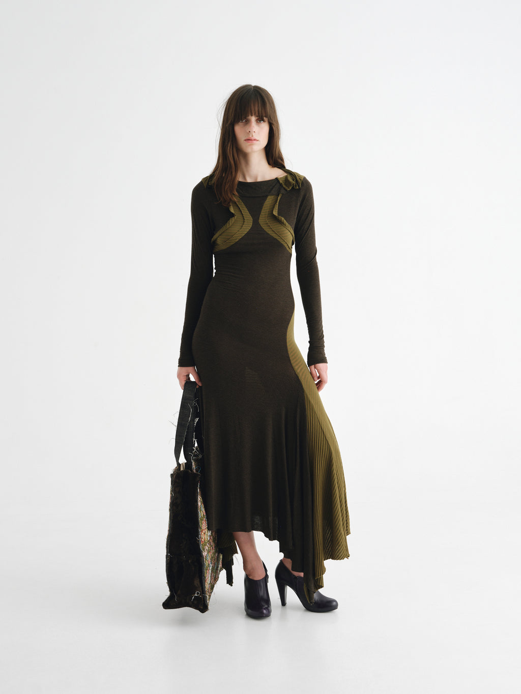 Womens Collar Bone Jersey Dress