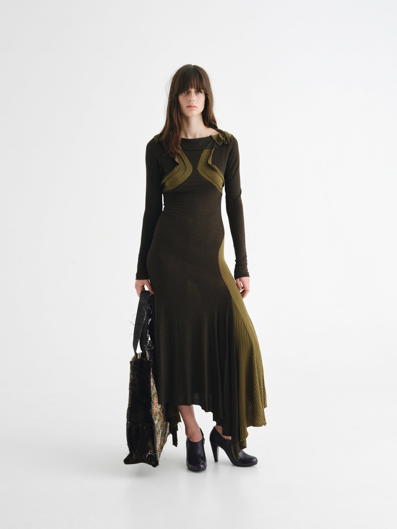 Womens Collar Bone Jersey Dress