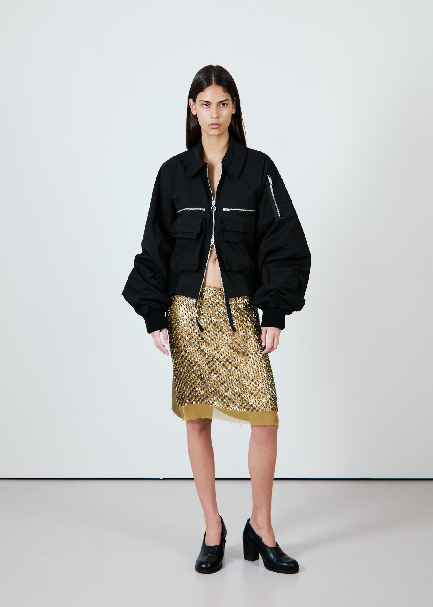 Hand Embroidered Sequin Skirt