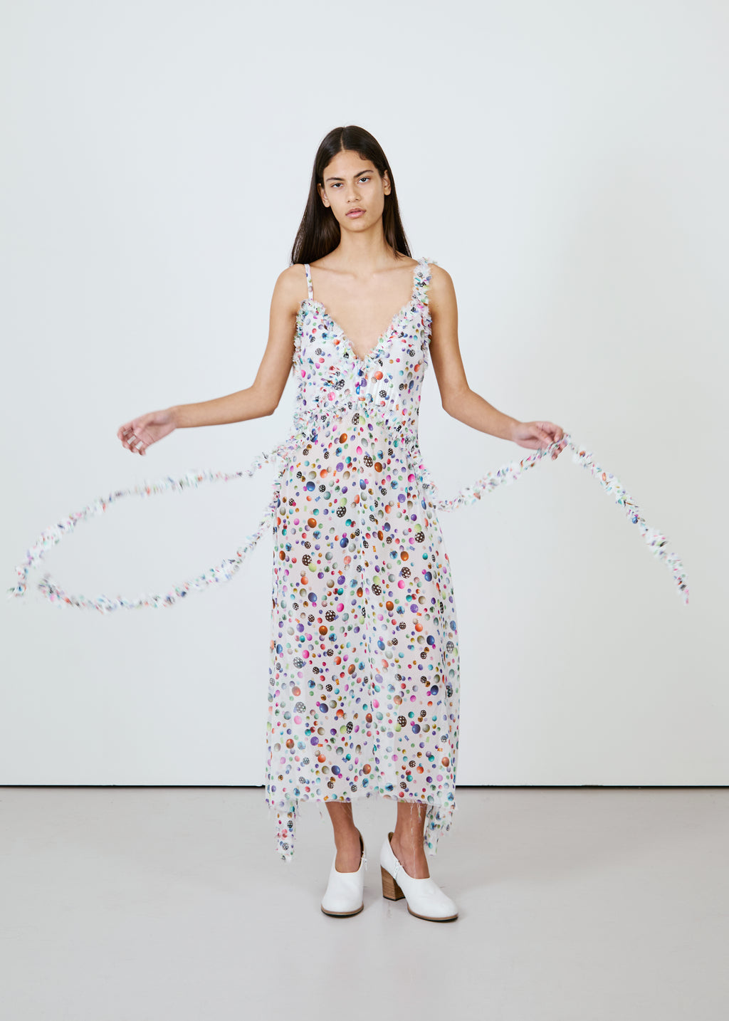 Shower Bead Ruffle Gown