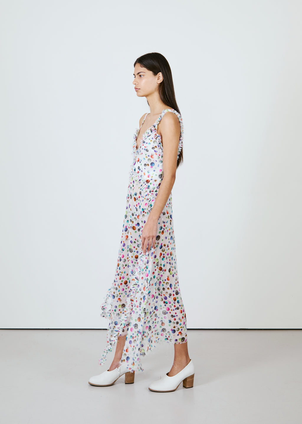 Shower Bead Ruffle Gown