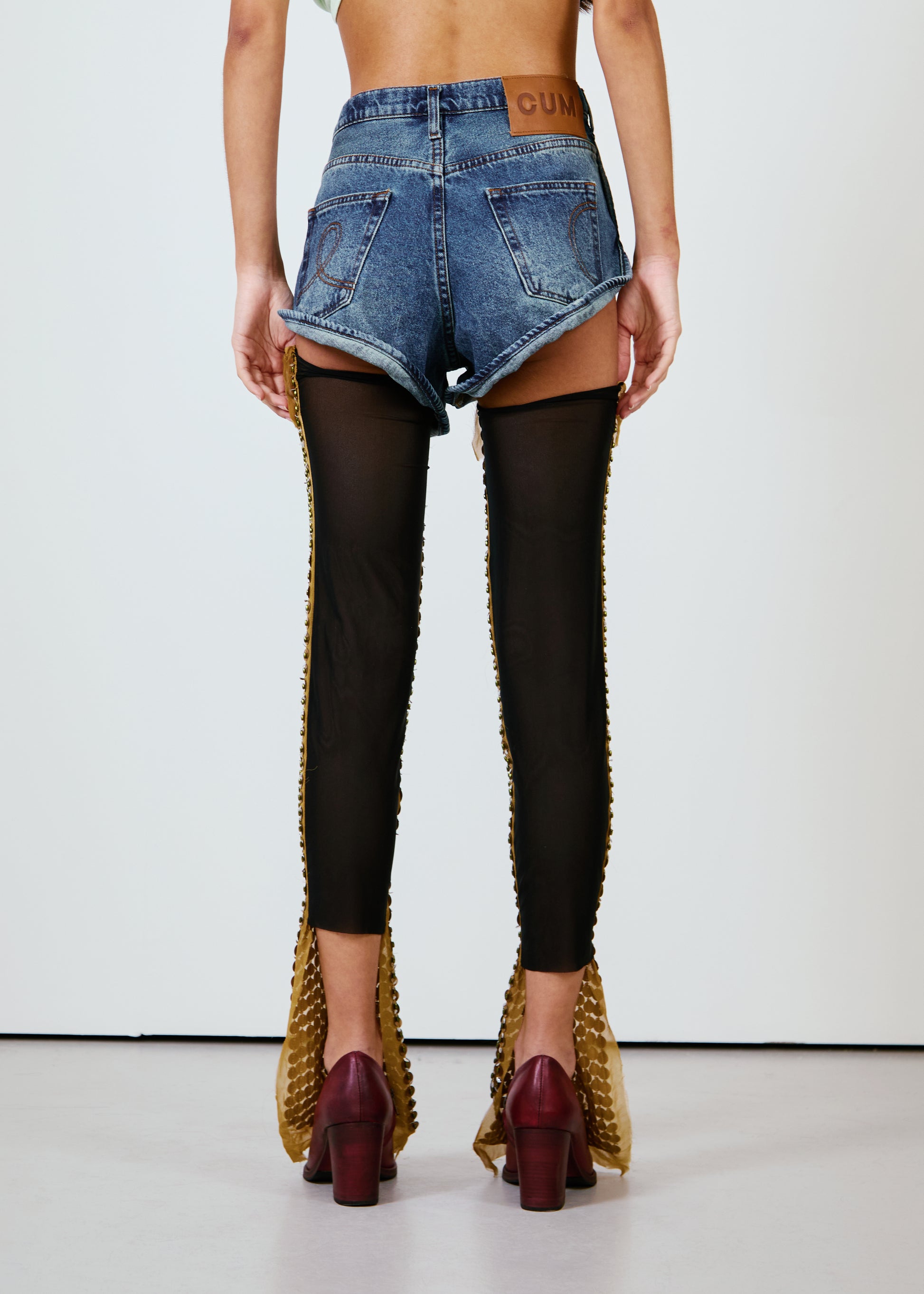 Hand Embroidered Sequin Thigh Warmers